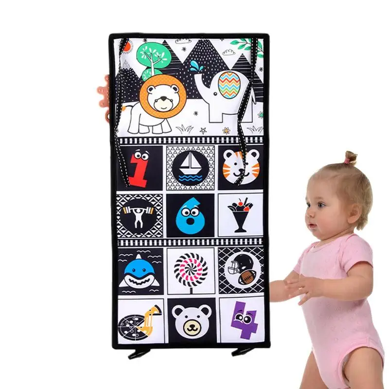 

Soft Cloth Books 3-in-1 Soft Sensory Book Interactive Teething Crinkle Mirror Touch And Feel Early Educational Toys Newborn Toys