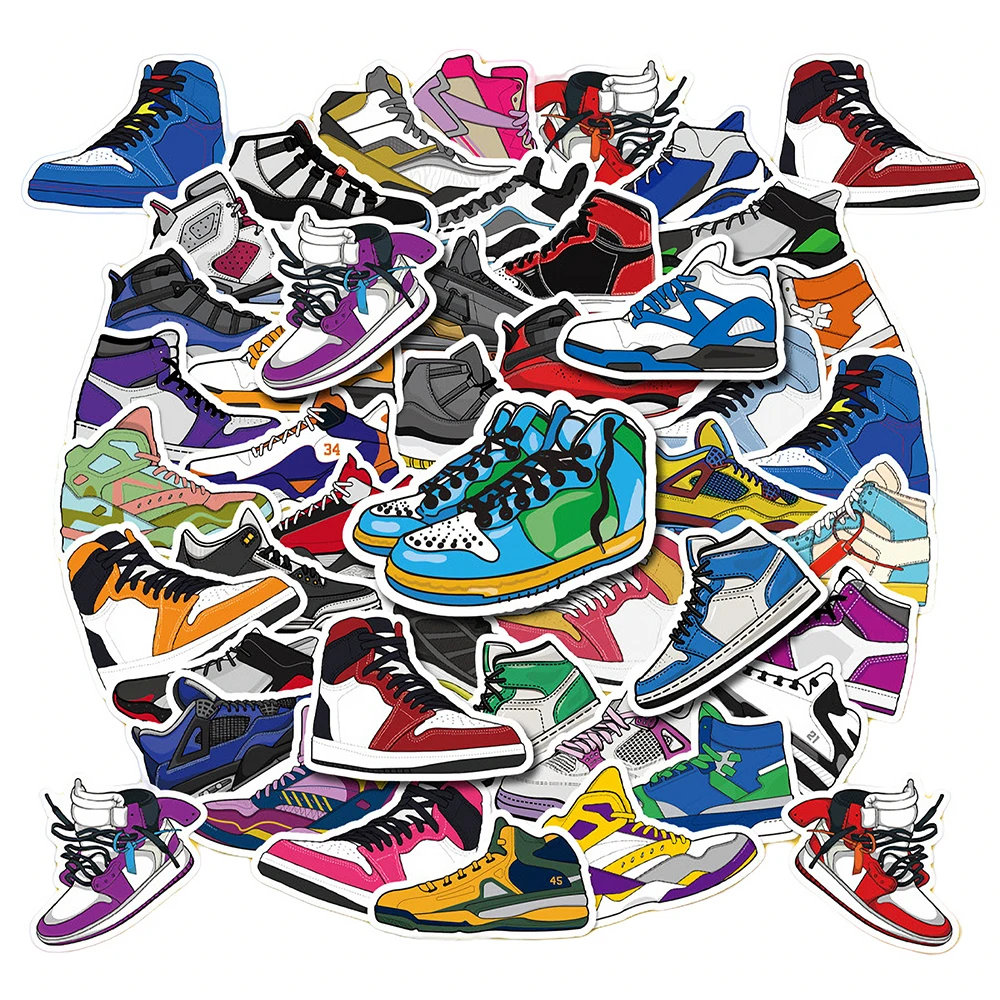 10/30/50 Pieces Personalized Sneakers Cartoon Graffiti Stickers DIY Phone Laptop Luggage Skateboard Decals Kids Toy