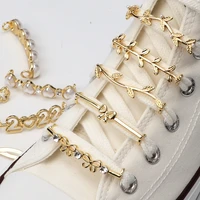 shoelaces decoration clips buckle pearl shoes charm accessories shiny rhinestones women girl decorative sneakers diy 1pc fashion