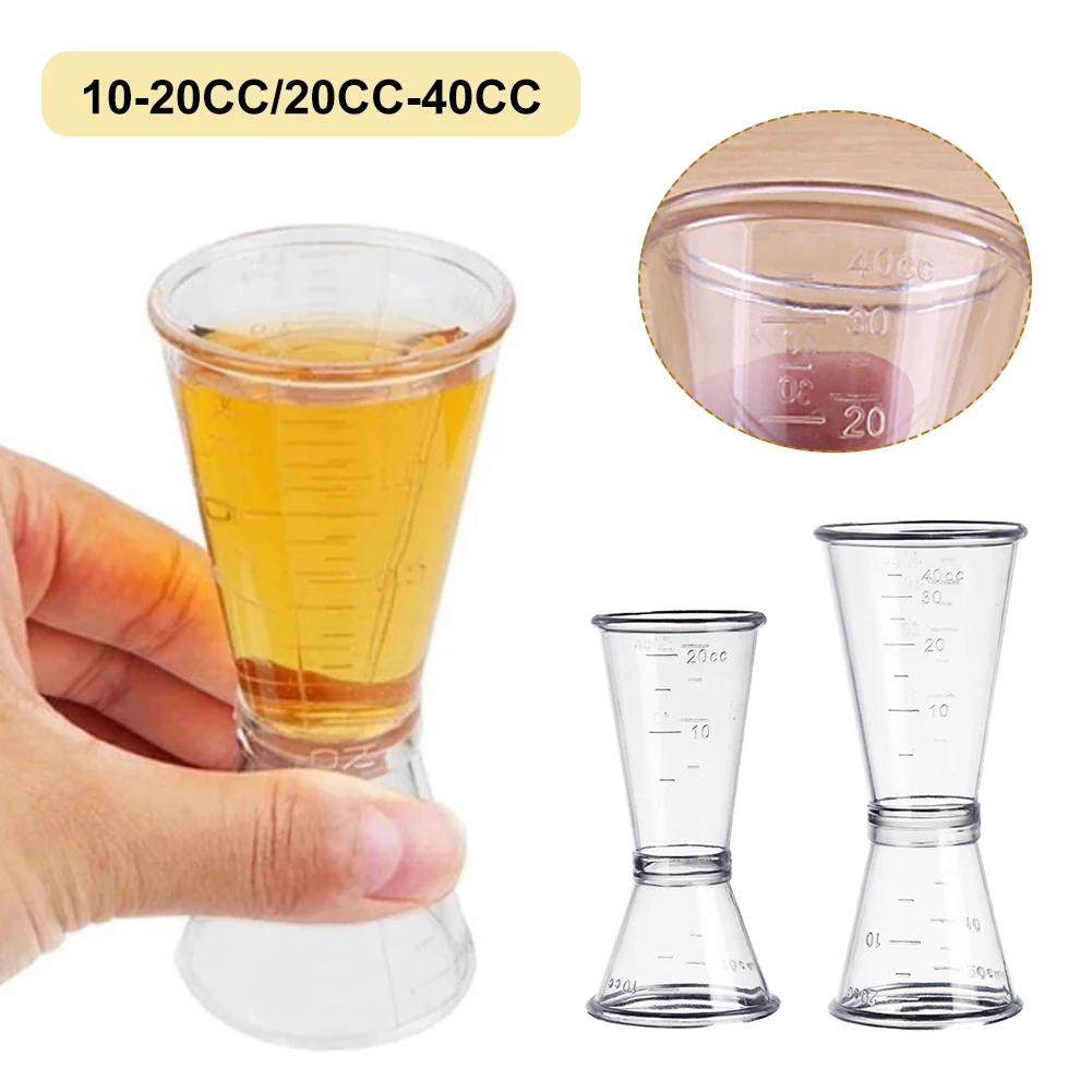 

Resin Transparent Measuring Cup Party Wine Cocktail Shaker Ounce Cup Measuring Jigger Kitchen Bar Party Supplies 10/20CC 20/40CC