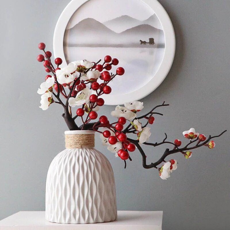 

Nordic Style Modern Home Decoration Vase Imitation Ceramic Flower Pot Decoration Home Plastic Vase Flower Arrangement