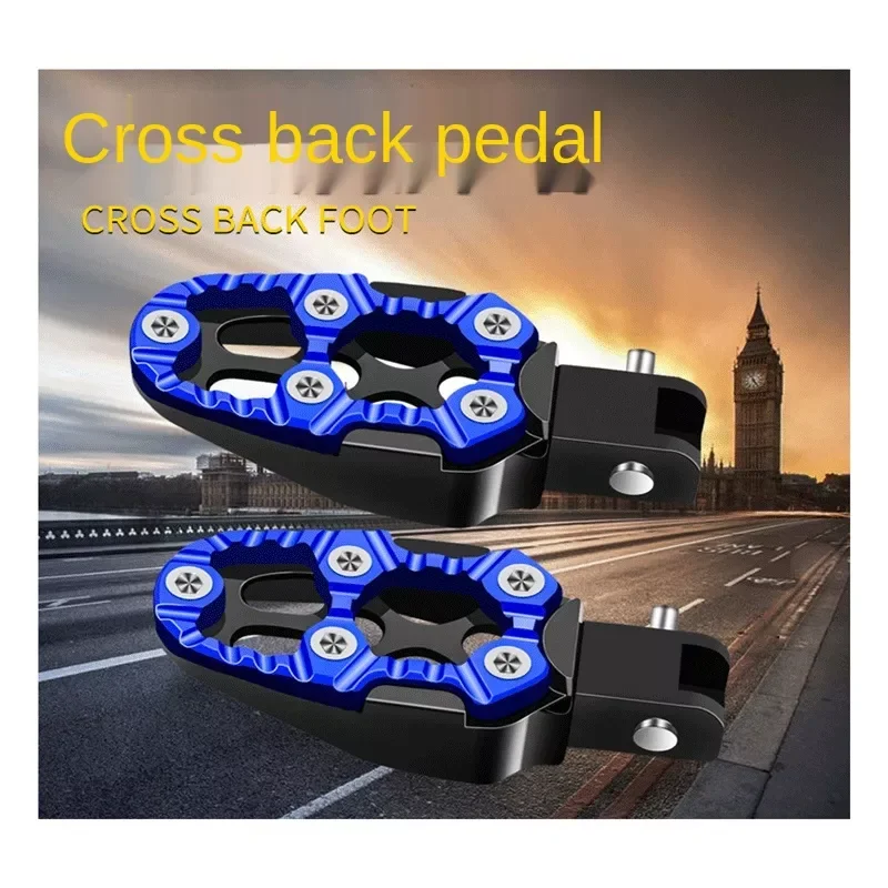 

Motorcycle Retro Black Gold Blue Red Footrest Foot Pedals Universal Scooter Fashion Foot Rests Moto Motor Vintage Foot Pegs