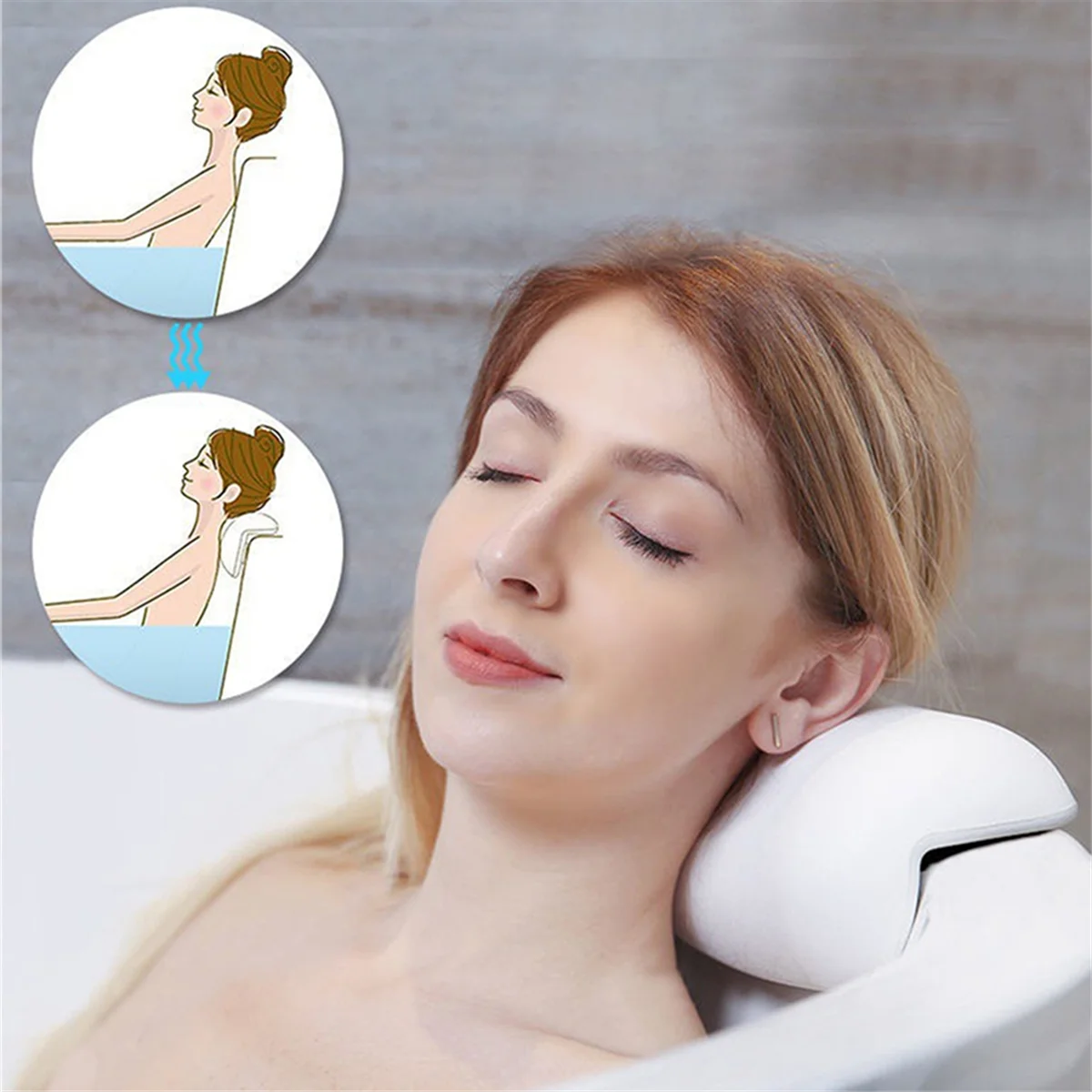 Подушка для ванны спа Нескользящая подголовник мягкие водонепроницаемые