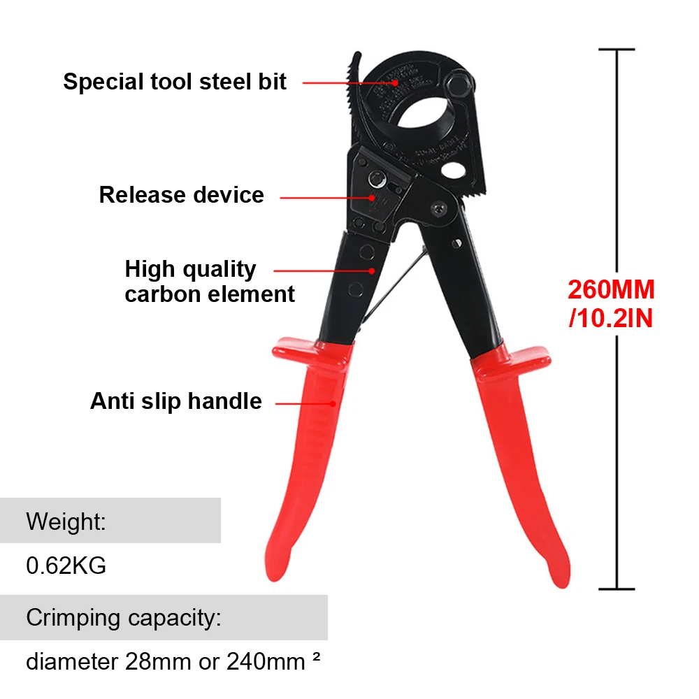 Резак для кабелей U50 с храповым механизмом сверхмощные плоскогубцы резки
