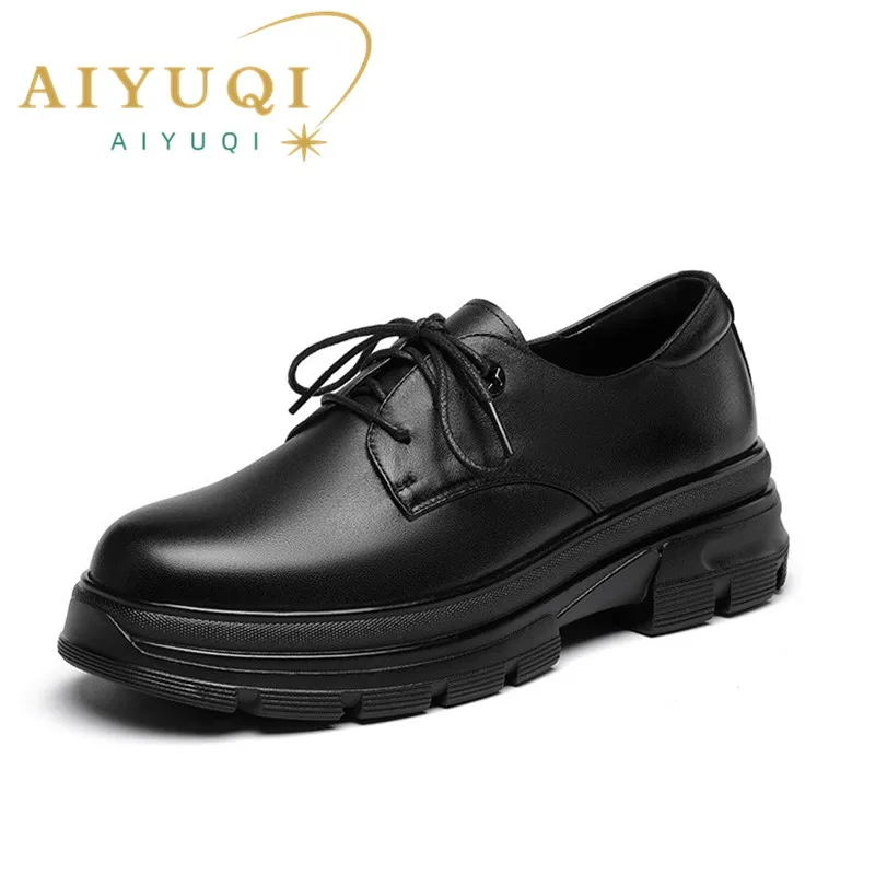 Купи AIYUQI Women Loafers Shoes 2023 Spring New Genuine Leather Women Work Shoes Lace Up Non-slip Ladies Casual Shoes за 3,011 рублей в магазине AliExpress