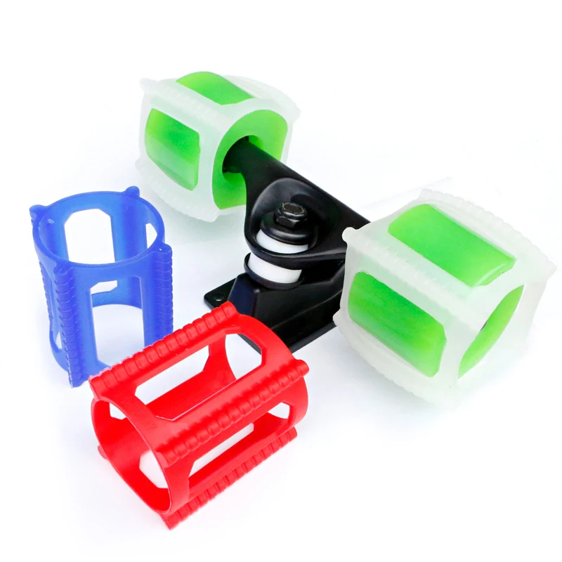 

4pcs/set Skateboard Wheel Cover For Beginners Dolphin Jumping Artifact Retainer Wheel Lock Ollie Trainer Skateboard Assisted