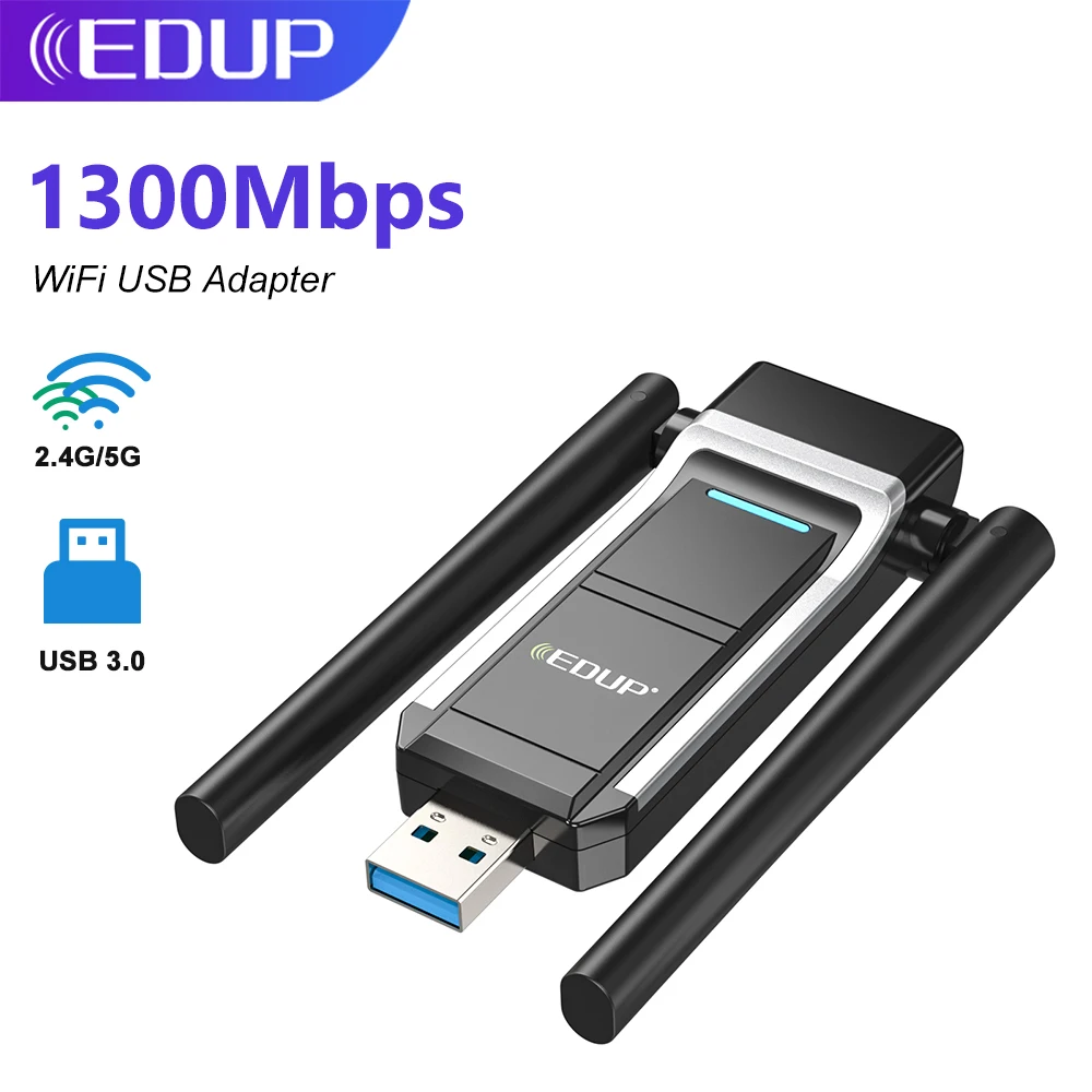 

USB Wi-Fi адаптер EDUP, 1300 Мбит/с, 2,4 ГГц, 5,8 ГГц
