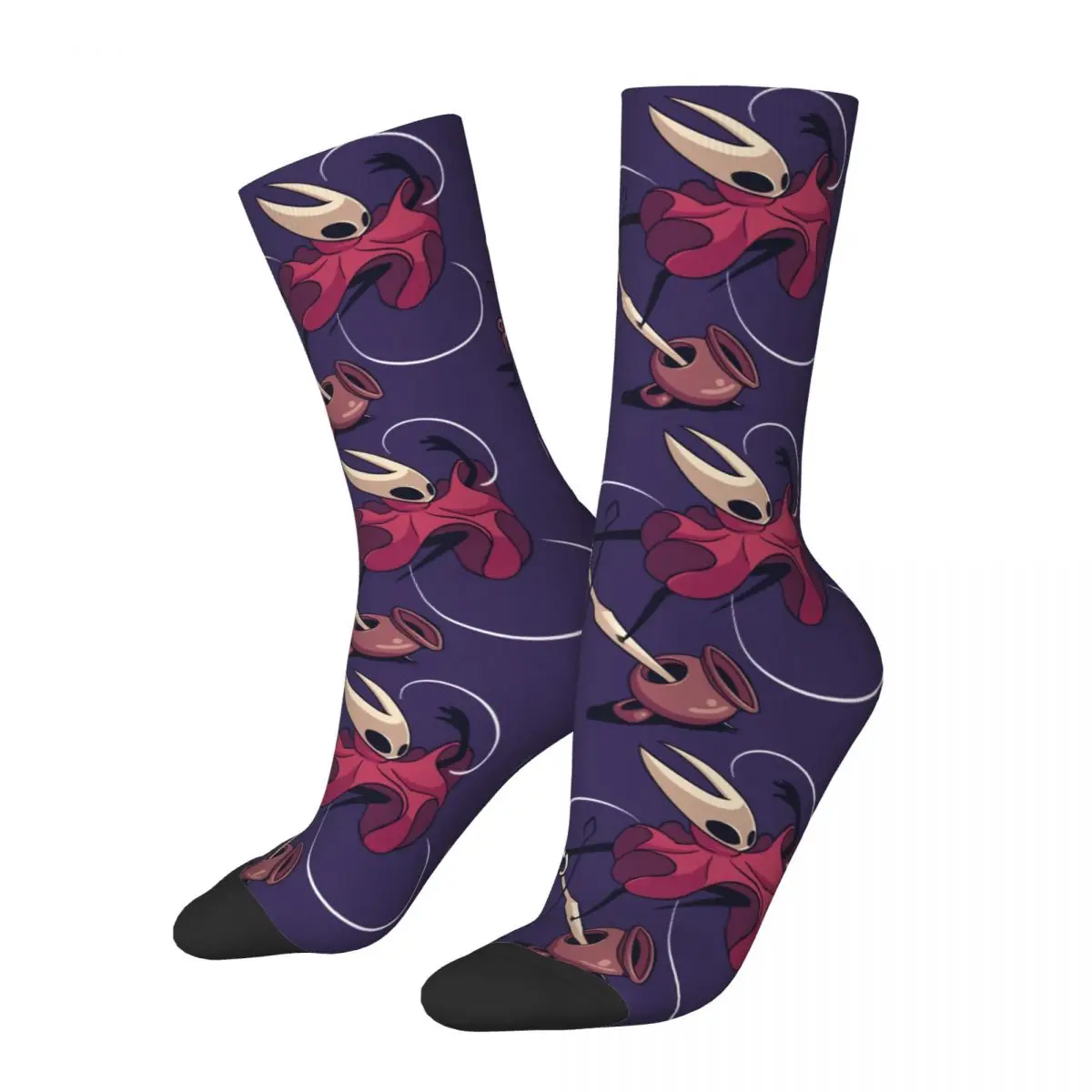 

Hip Hop Vintage Hornet Cool Crazy Men's compression Socks Unisex Hollow Knight Silksong Street Style Pattern Printed Crew Sock