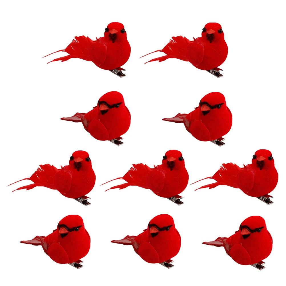 

Birds Christmas Bird Ornaments Cardinal Tree Red Cardinals Artificial Ornamentdecorations Props Crafts Decoration Branches