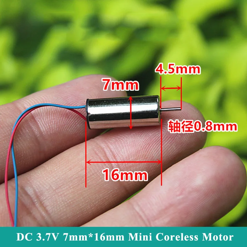 

716 Mini 7mm*16mm Coreless Motor DC 3.7V 40000RPM High Speed Micro Hollow Cup Engine DIY RC Drone Quadcopter Hobby Toy Model