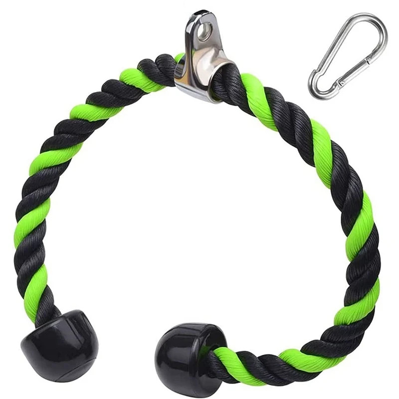 

Triceps Rope Pull Down Rope Cable Machine Nylon Rope Easy to Grip with Steel Hook Fitness Attachment for Home Gym