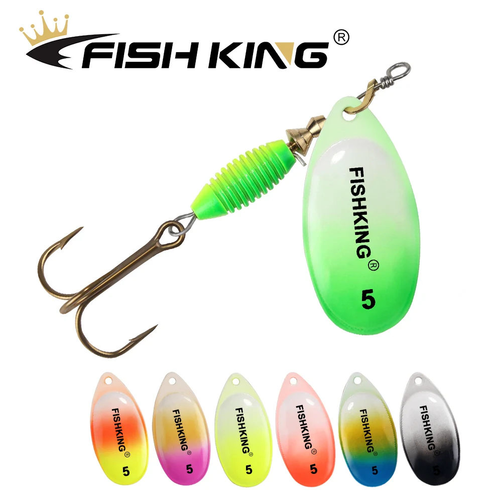 

FISHKING Spinner Fishing Lure 1#-5# Artificial Bait Spoonbait Crankbaits Metal Hard Bait Treble Hooks Wobblers Bass Pesca Tackle