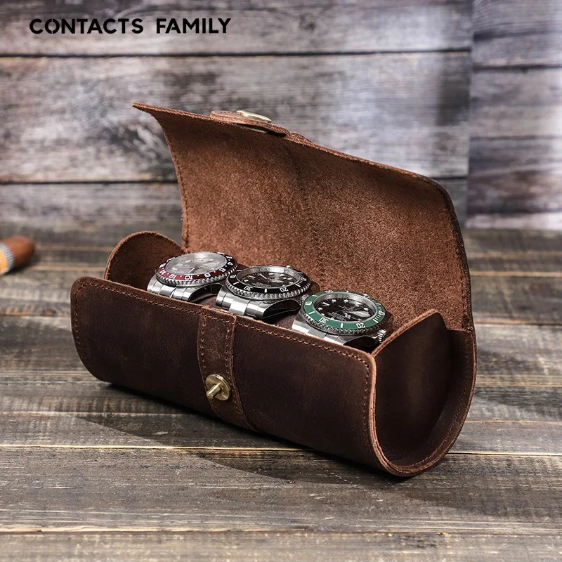 

1-3 Slot Watch Roll Case Display Watch Box Leather Travel Wrist Jewelry Storage Pouch Organizer Gift Portable With Slid In Out