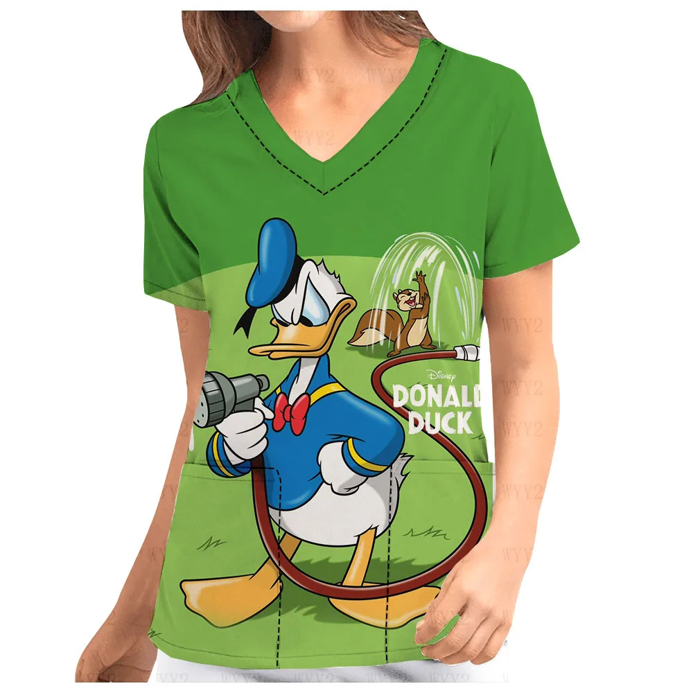 Топ-скраб с v-образным вырезом и принтом Диснея Дональд Дак Дейзи женская рабочая