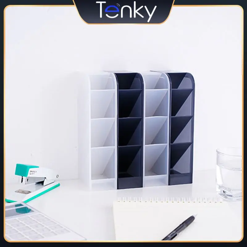 

Desk Organizer Desktop Frosted Makeup Brush Stand Multi-function Pp Plastic Pencil Holder Home Accessories Tools Pen Holder