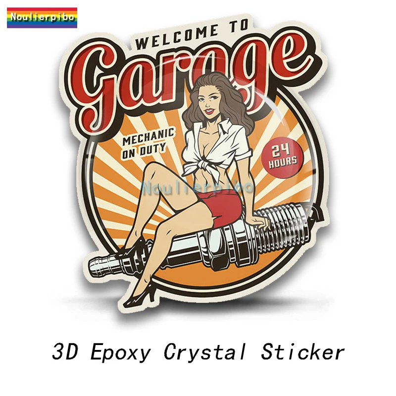 3D стерео персональная купольная Автомобильная наклейка Ретро Свеча зажигания Pinup Girl Большие Искры ПВХ Автомобиль Мотоцикл Гоночный Шлем виниловая наклейка