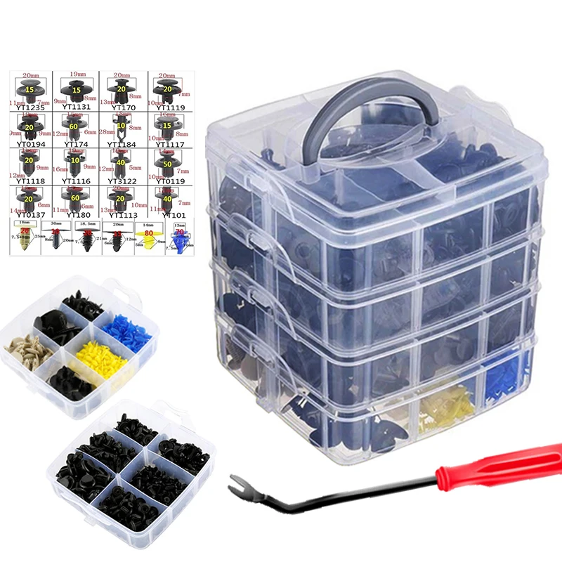 

Смешанные автомобильные крепежные зажимы, нажимные заклепки для кузова автомобиля бампера, фиксаторы для отделки двери и панели, набор инс...