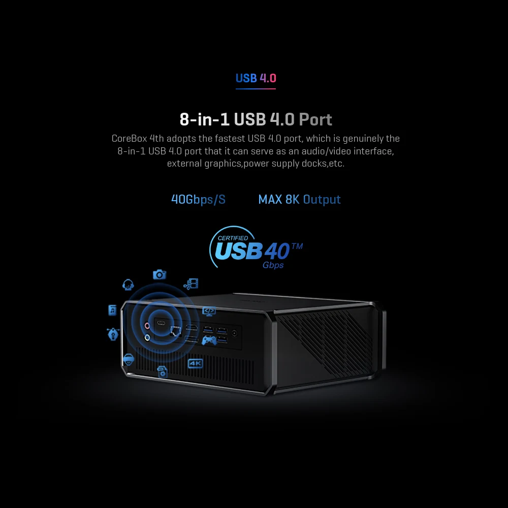 Игровой Компьютер CHUWI CoreBox 4 ядра Intel UHD Graphics 8K декодирование 16 Гб LPDDR5 512 ГБ SSD WIFI 6
