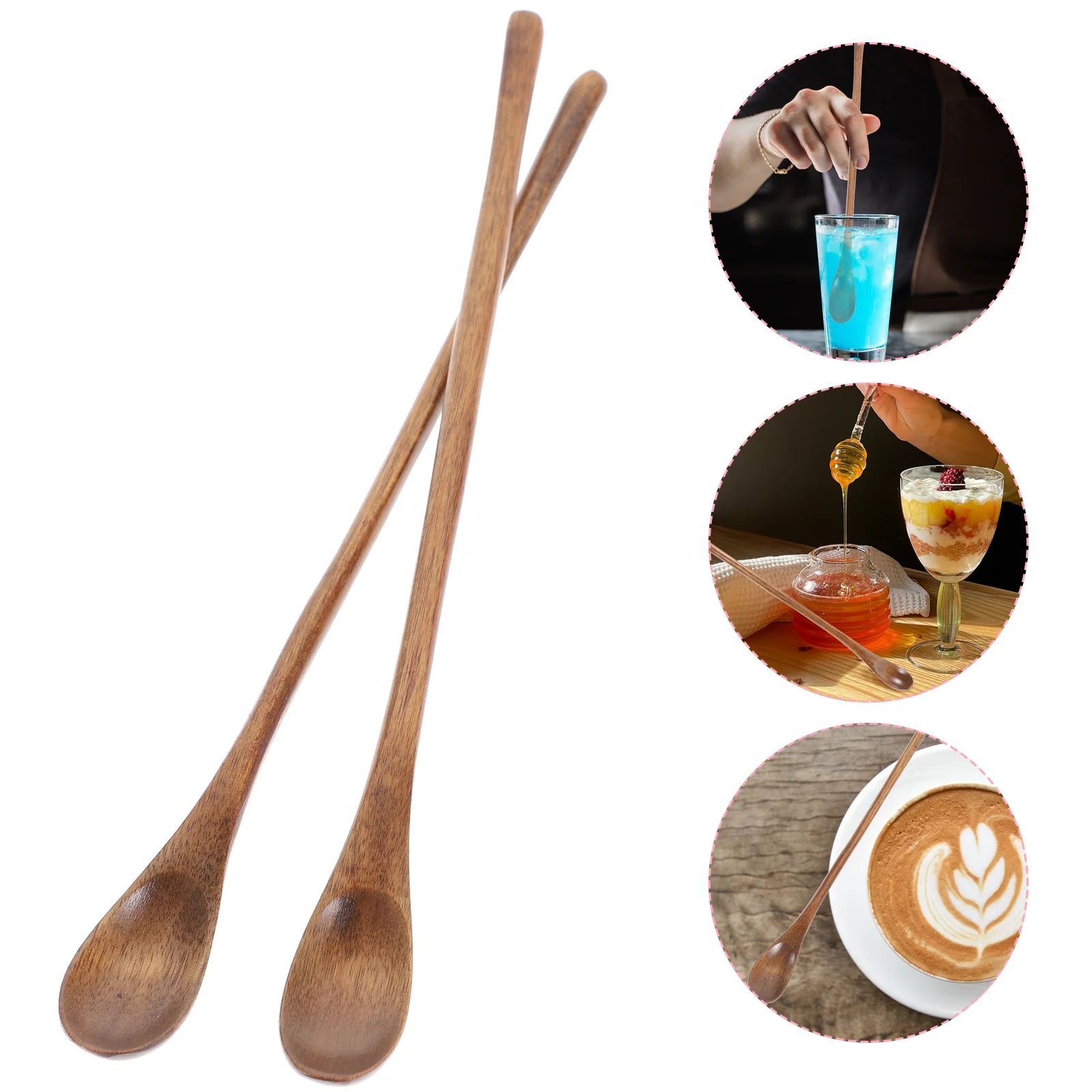 

2pcs Small Wooden Spoons Long Handle Wooden Spoons Coffee Tea Spoon Wooden Stirring Spoons Japanese Spoons for Mixing Tea Udon