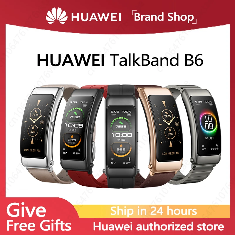Смарт-браслет Huawei TalkBand B6 Bluetooth 5 2 AMOLED экран 1 53 дюйма процессор Kirin A1 наушники для