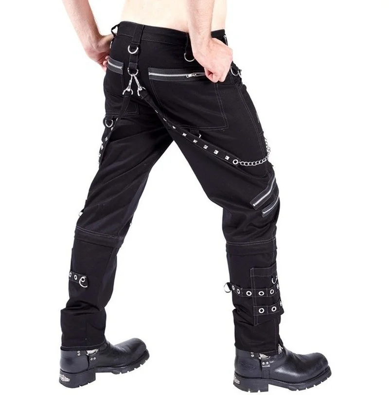 

2022 New Fashion Personality Casual Trousers Men Gothic Pants Punk Rock Bondage Pants