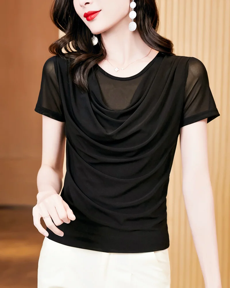 Новинка модная летняя одежда повседневная рубашка с воротником-стойкой