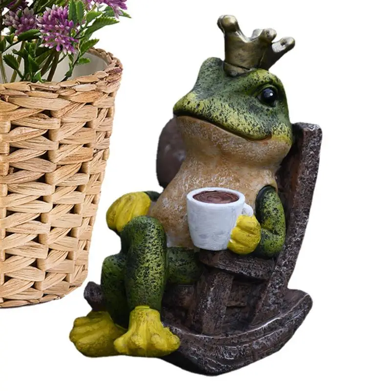 

Frog Resin Statue Garden Cartoon Figurines Animal Frog Sculptures Gardening Crafts Ornaments Yard Balcony Outdoor