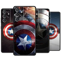 avengers shield marvel for samsung galaxy s22 s21 s20 ultra plus pro s10 s9 s8 s7 4g 5g soft tpu black phone case capa cover