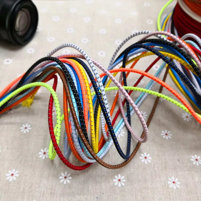 

3 M Colorful Reflective 3mm Round Elastic Band Cord Elastic Rope Rubber Band Elastic Line DIY Shoelace Sewing Accessories