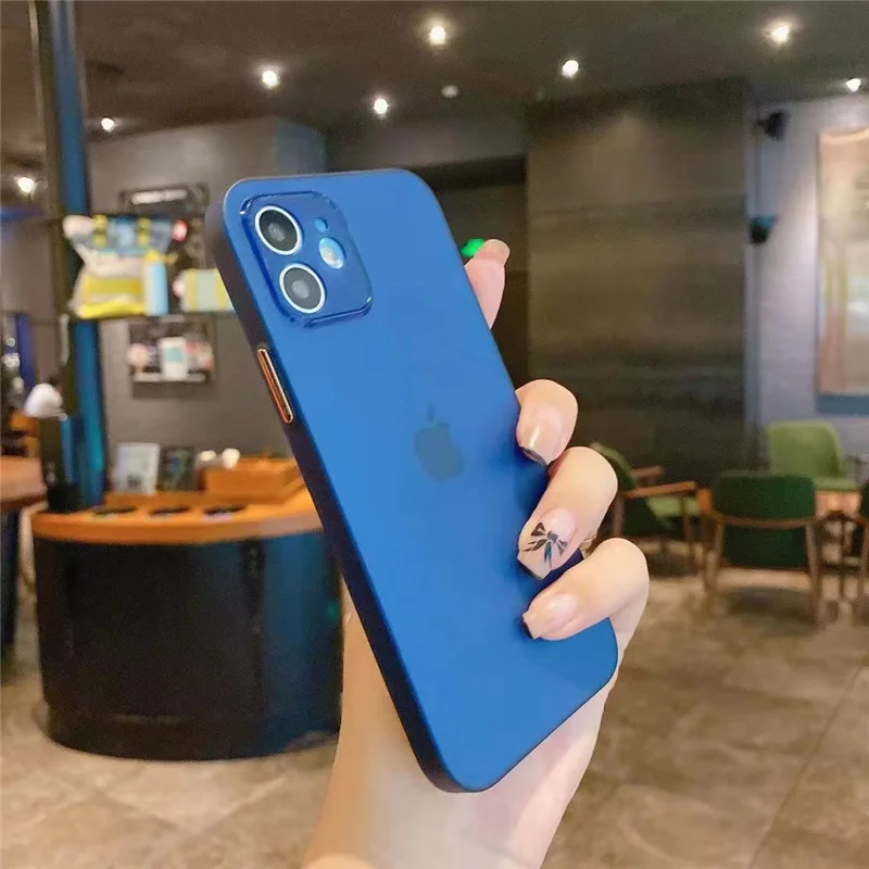 

TPU Matte Phone Case For iPhone 11 Pro XR X XS Max Back Shell Plating Button For iPhone 12 13 Pro Max 7 8 plus Translucent