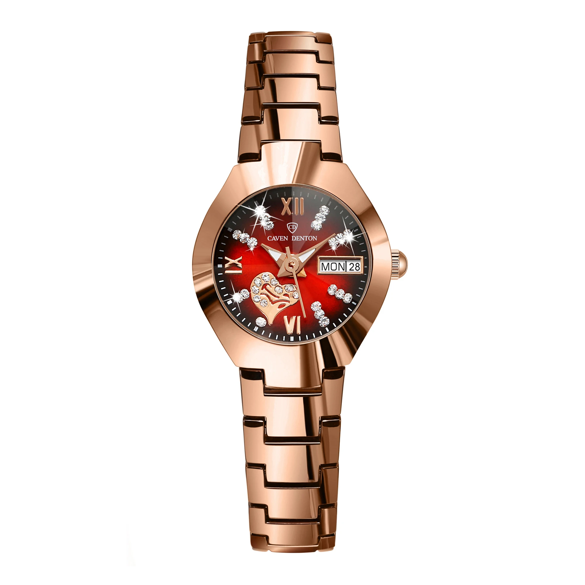 Фото Fashion Women's Watch Double Calendar Diamond Waterproof Glow-in-the-dark ladies Watch for Women №3