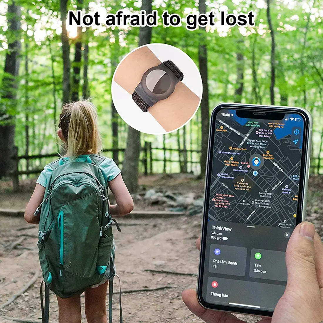 Фото Браслет L68AKid, совместимый с Apple AirTag, защитный чехол для держателя GPS-трекера Air Tag с нейлоновым браслетом G №3
