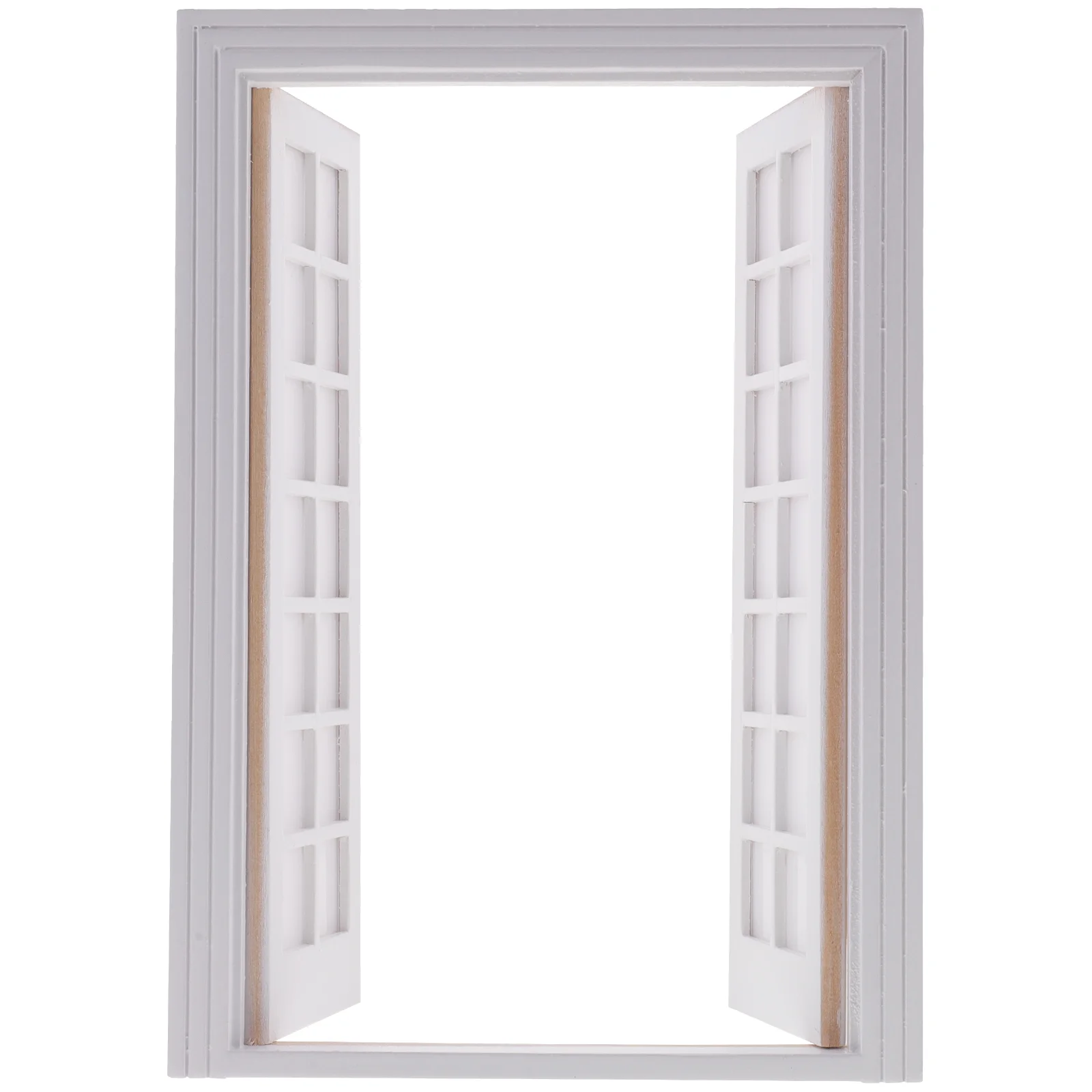 

Dollhouse Doors Windows Miniature Wooden Decor Adornment White Model Supplies Artificial