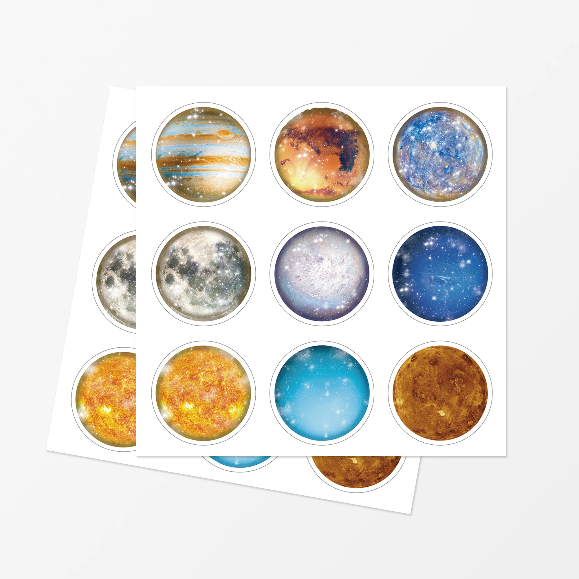 

KK008 180pcs Cool Space Planet Baby Shower Birthday Party Gift Bags PVC Sticker for Water Bottle Waterproof Decorating Toy Label