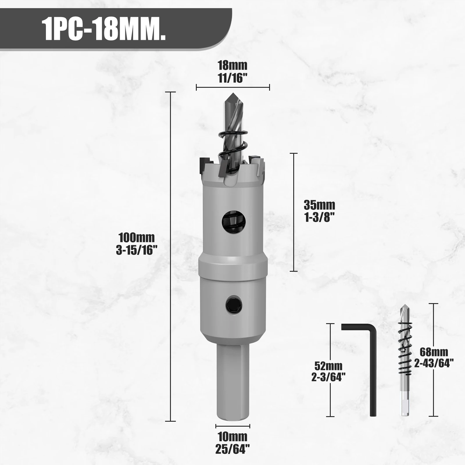 

Корончатое сверло SHENSEN для металла 12-100мм