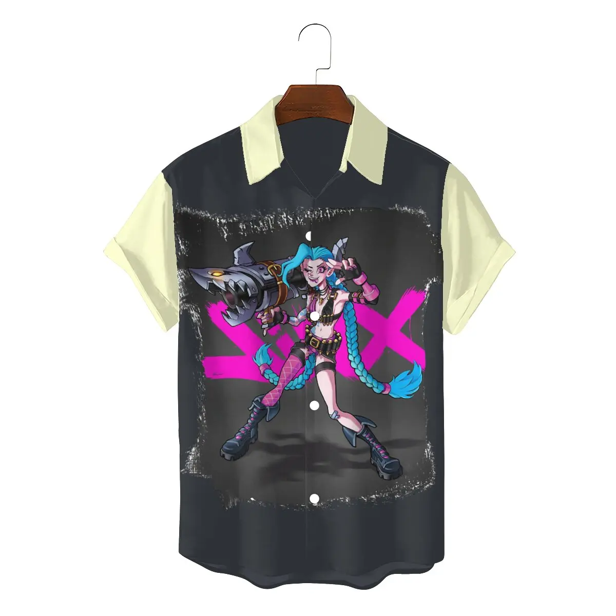 

Arcane League of Legends LOL Anime Men's Shirts Jinx Netflix Animation Fashion 3D Shirt Harajuku Sweatshirts Hipster