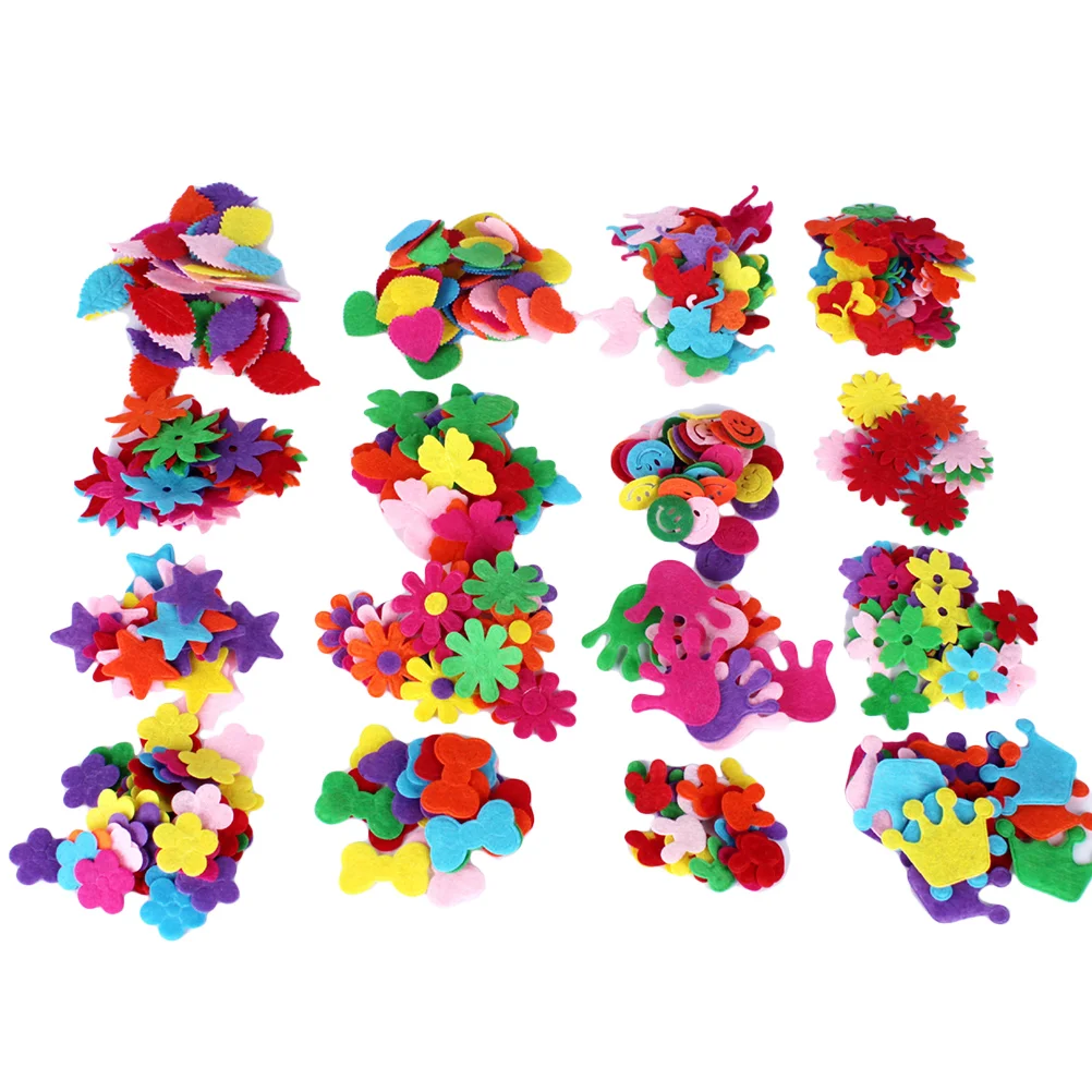 

200pcs Felt Flowers Fabric Colorful Ornament DIY Supplies for Sewing Clothes Decor DIY Crafts Invitation