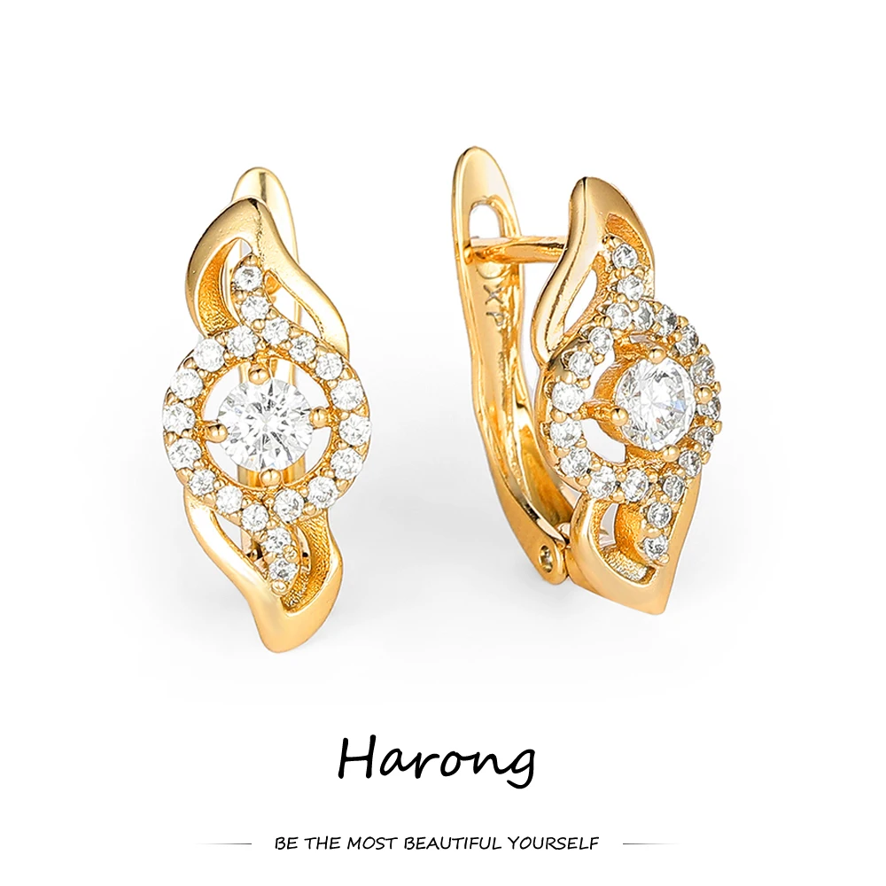 Серьги-гвоздики из меди и металла с кристаллами