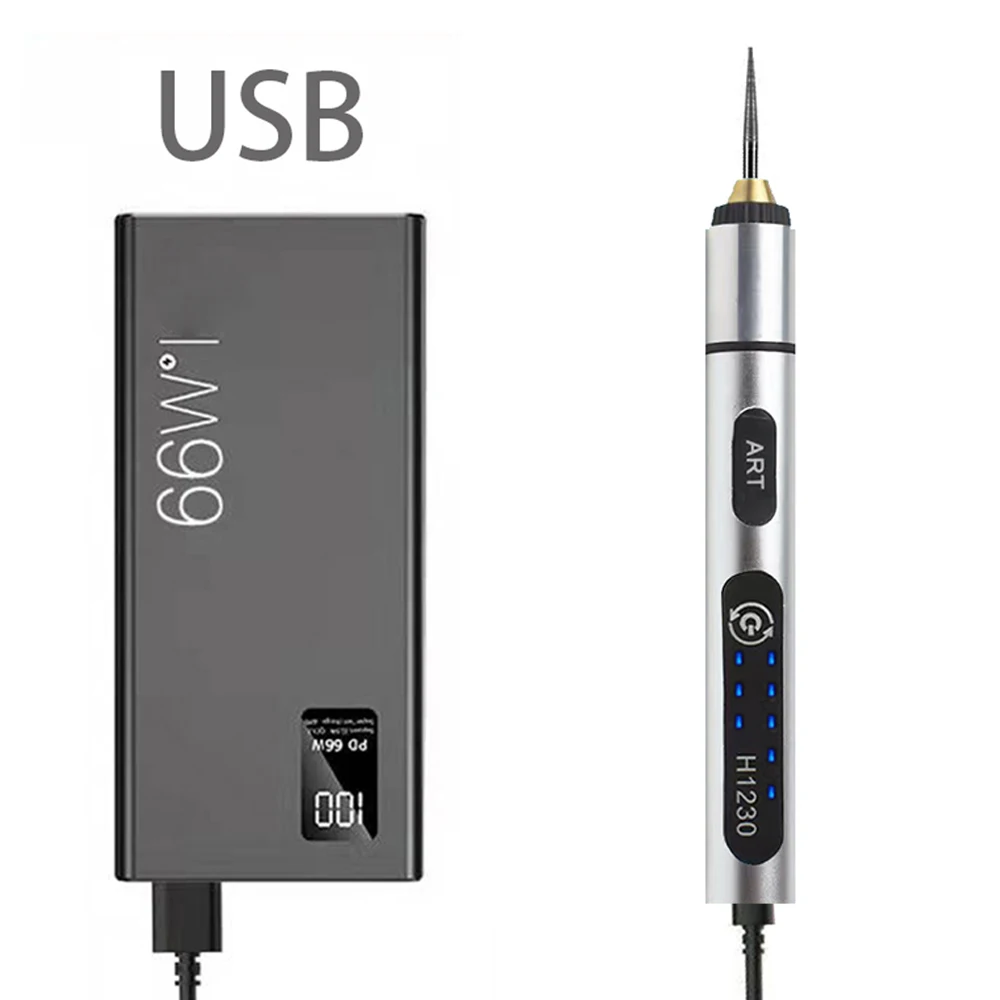 Фото Беспроводной вращающийся USB-инструмент, мини-дрель для работ по дереву и гравировки №3