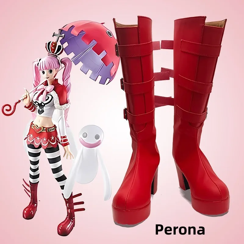 ONE PIECEE Perona Обувь для косплея Сапоги ручной работы в стиле комиксов на Хэллоуин
