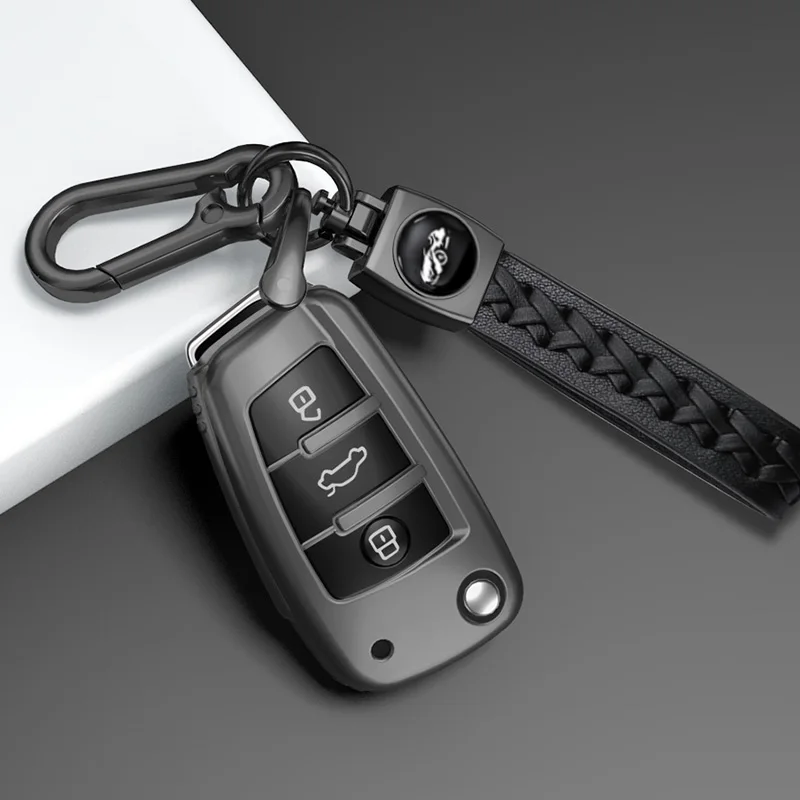 

Модный автомобильный чехол для дистанционного ключа, брелок для Audi A3 A4 B9 A6 A7 4K A8 E-tron Q5 Q8 C8 D5 SQ8, защитная сумка для ключей, аксессуары