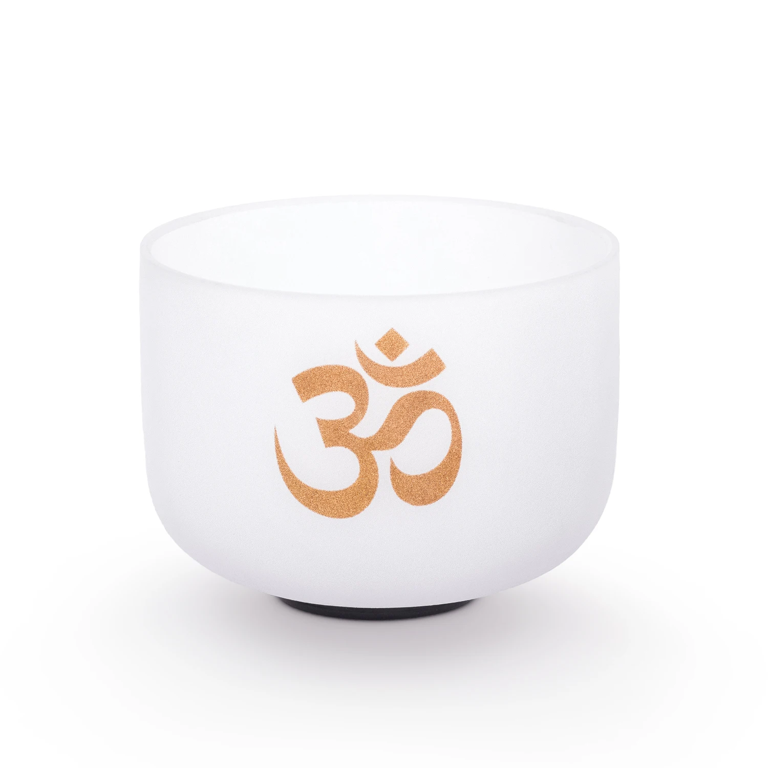 

Hye-eun 8 Inch 432Hz/440Hz B Note Frosted Quartz Crystal Singing Bowl with Crown Chakra OM Design with Free Mallet and O-ring