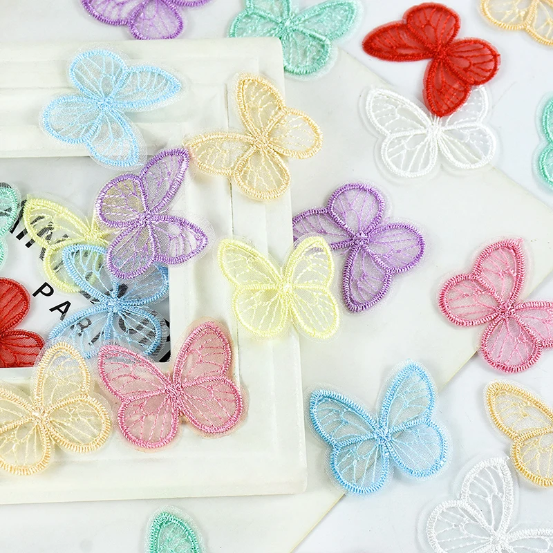

10/50Pcs Colorful Mesh Wire Glitter Butterfly Hair Bags Clothing Decor DIY Handmade Craft Wedding Party Decoration