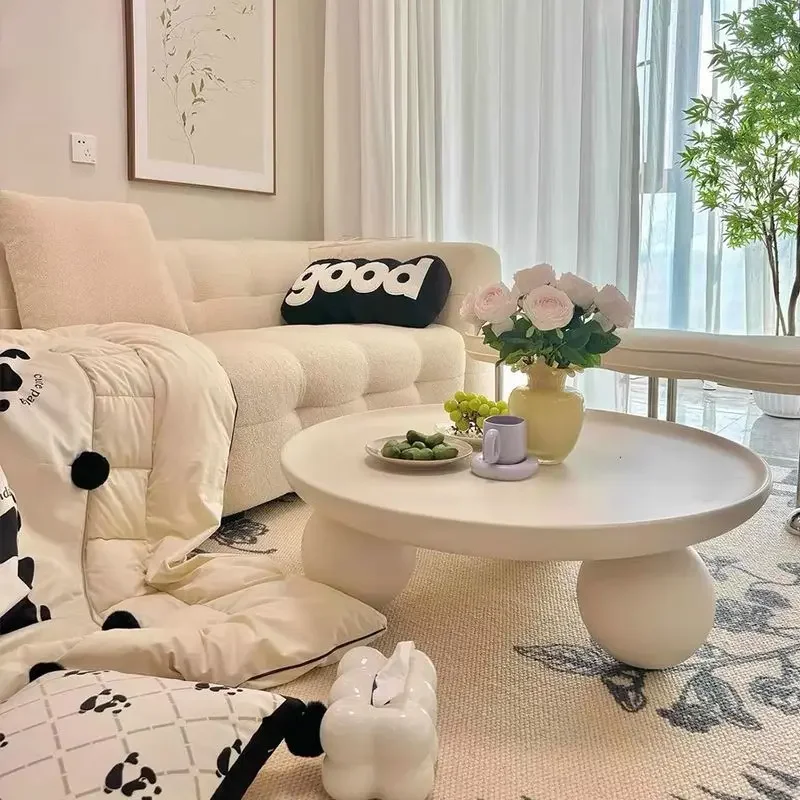 Минималистичные простые журнальные столики эстетические круглые для патио