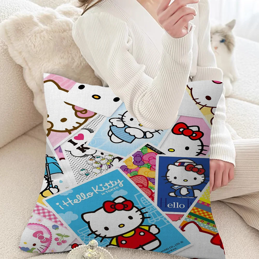 Kawaii K-Kitty Cartoon H-Hello Pillowcase Toon Gift Cushion Cover Bedroom Home Sofa Chair Seat Decor Pillow Case