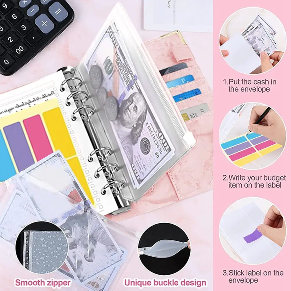 Tanie 29 Sztuk Etui Marmurkowe A6 Kołowych Do Segregatorów Terminarz Z Oszczędzania Pieniędzy Spoiwa, środków Pieniężnych Koperty, Budżetu, PU Skóra Spoiwa Dla Oszczędność