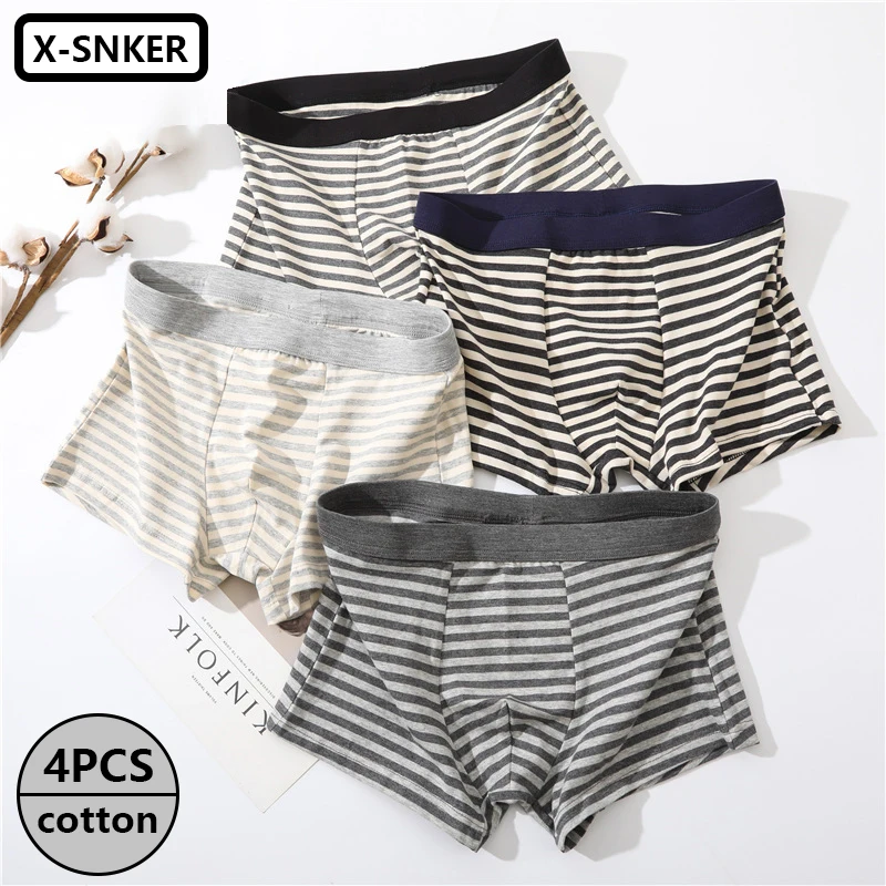High quality Cotton Men Underwear Men Boxers Shorts Classic Striped Men Panties Fashion Sexy Male Boxer Underpants Wholesale
