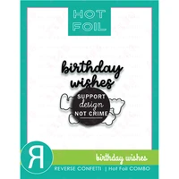 hot foil combo birthday wishes metal cutting dies new scrapbook decoration embossing template diy gift card handmade craft mold