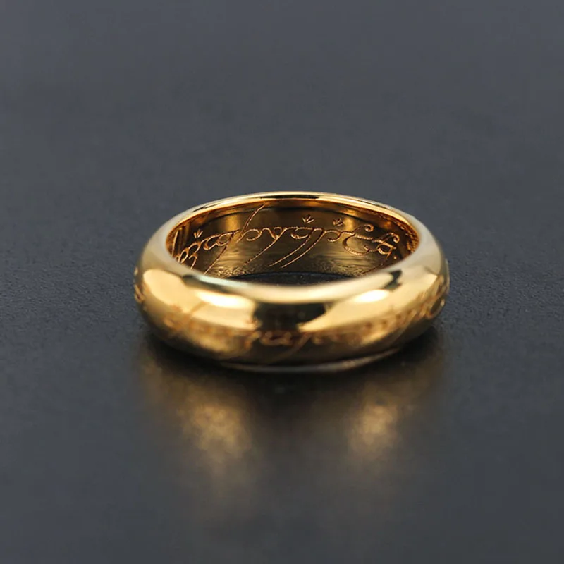 

Glamorous Gold Movie Ring 3D Engraving Fashion Simple Sterling Silver Ring