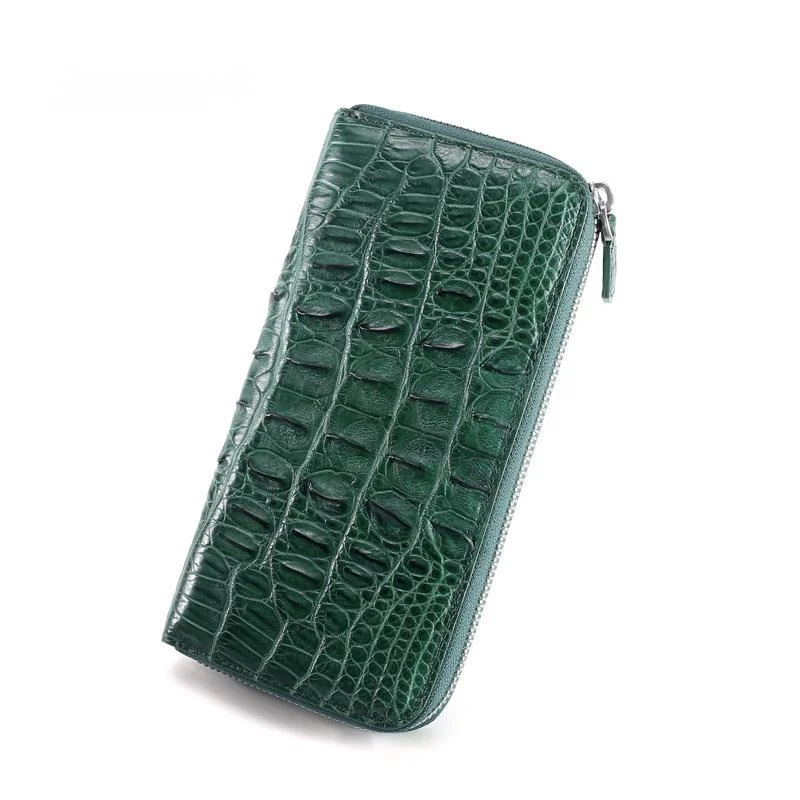 Genuine Leather Women's Fashion Wallets High Quality Single Zipper Casual Purse Long Multi-card Luxury Handbag Trend Clutch Bag
